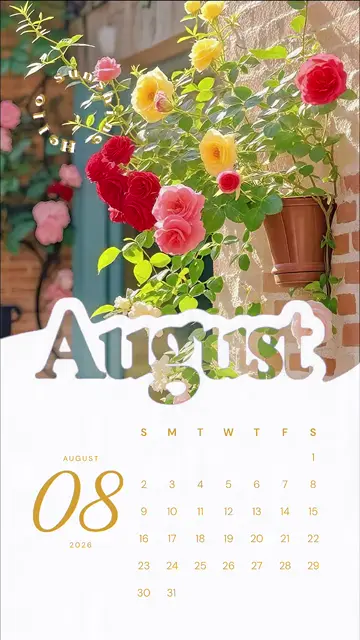 Превью шаблона «8月calendar(white)»