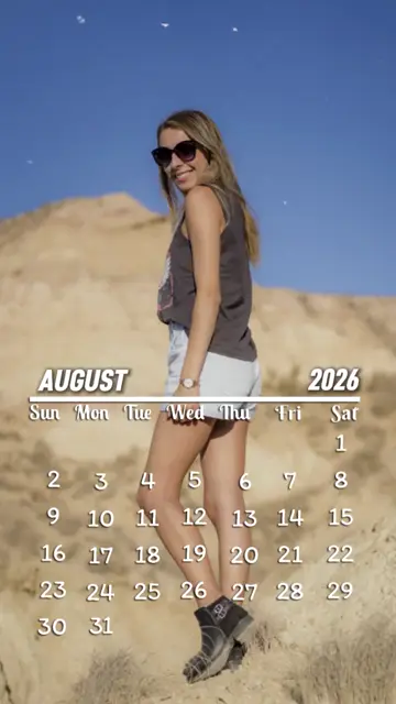 Превью шаблона «AUGUST 2026 CALENDAR»